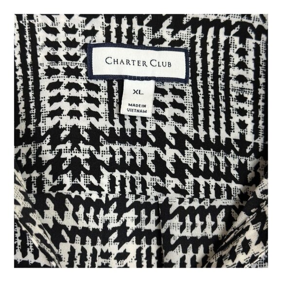 Charter Club Women's Blouse Print Black/White Size Xl Sku 2364 - Picture 4 of 16